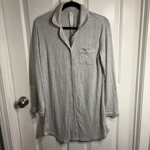 Stars Above Light Gray Women’s Button Down PJ Shirt